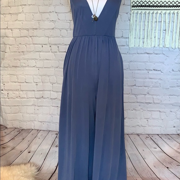 Periwinkle Blue Urban Outfitters Strappy Lowcut Jumpsuit - Picture 5 of 16